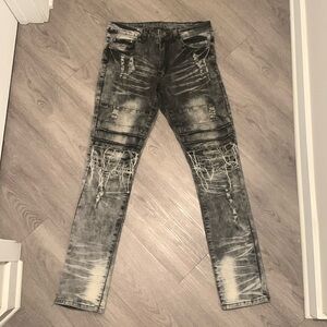 Men’s Argonaut Vintage Denim | Distressed | Grey and Black Jeans | Size 32x34